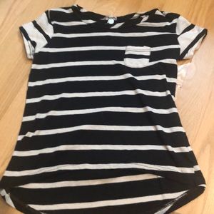 Black and white striped tee
